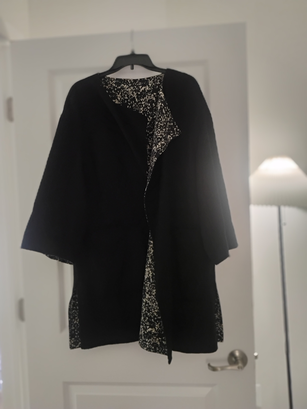 Cloth & Stone Reversible Black & White Fine Ultra Soft Wool Coat